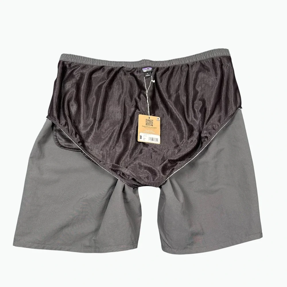 New Patagonia Baggies Longs Shorts Mens XL Forge Grey 7 Inch Inseam Mesh Liner